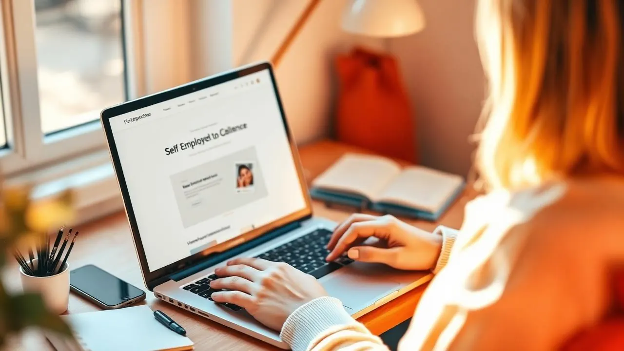 Zzp'er werkt thuis aan een eenvoudige, overzichtelijke website