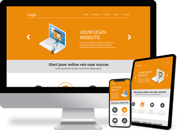 Responsive website voorbeeld met tekst: Jouw eigen website – Start jouw online reis naar succes